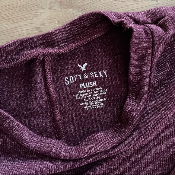 AEO Soft&Sexy Plush Long-Sleeve Merlot - Picture 8 of 8